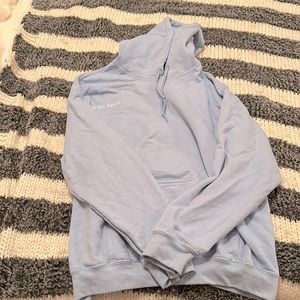 light blue hoodie